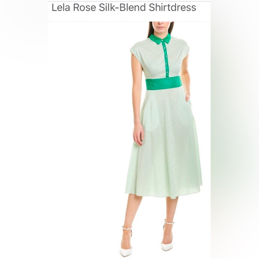 Lela Rose Silk-Blend Shirtdress